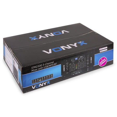 Vonyx STM2500 - Mezclador de 5 canales USB/MP3 con BT - Tempo Shop