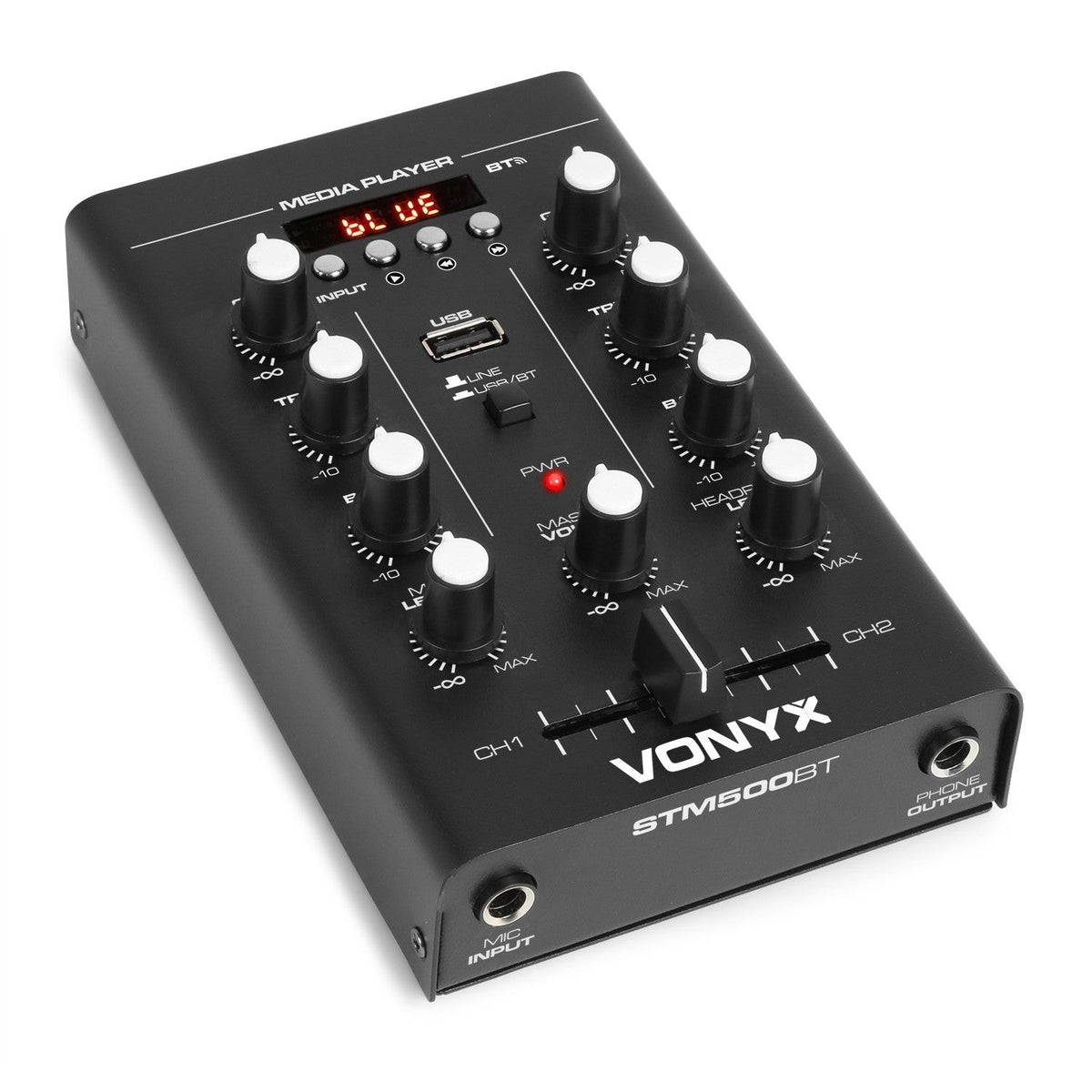 Vonyx STM500BT - Mezclador 2 canales, BT, MP3, Display - Tempo Shop