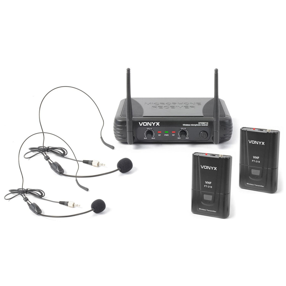 Vonyx STWM712H - Micro Inalámbrico 2 Canales VHF doble cabeza - Tempo Shop