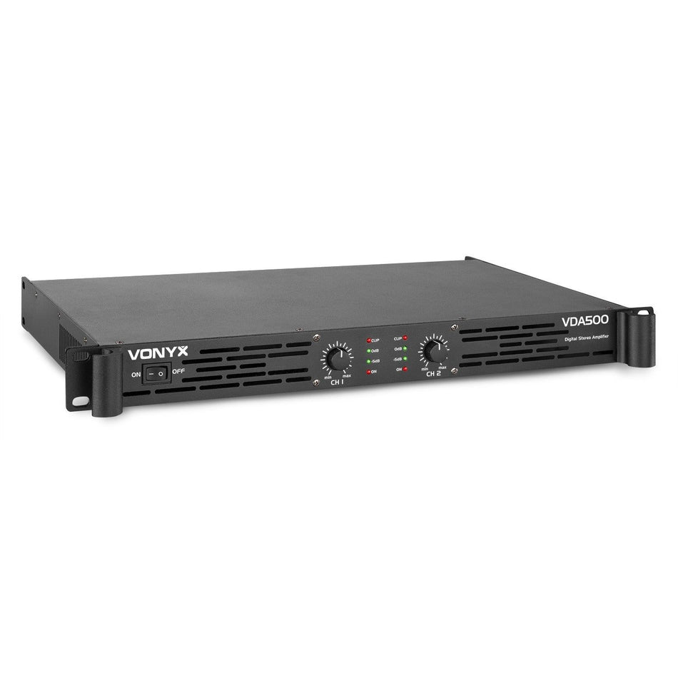 Vonyx VDA500 - Amplificador PA 1U 2x 250W - Tempo Shop