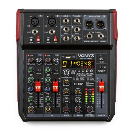 Vonyx VM - KG06 - Mezclador para música 6 canales BT/DSP/USB grabación - Tempo Shop