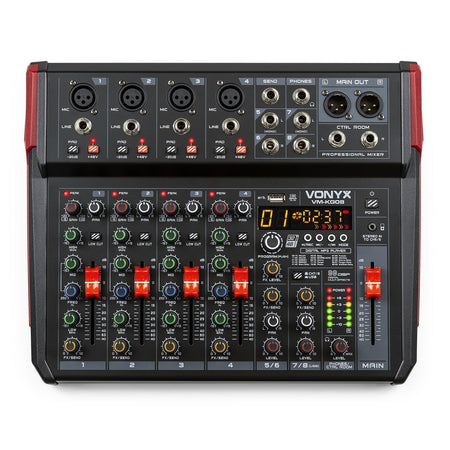 Vonyx VM - KG08 - Mezclador para música 8 canales BT/DSP/USB grabación - Tempo Shop