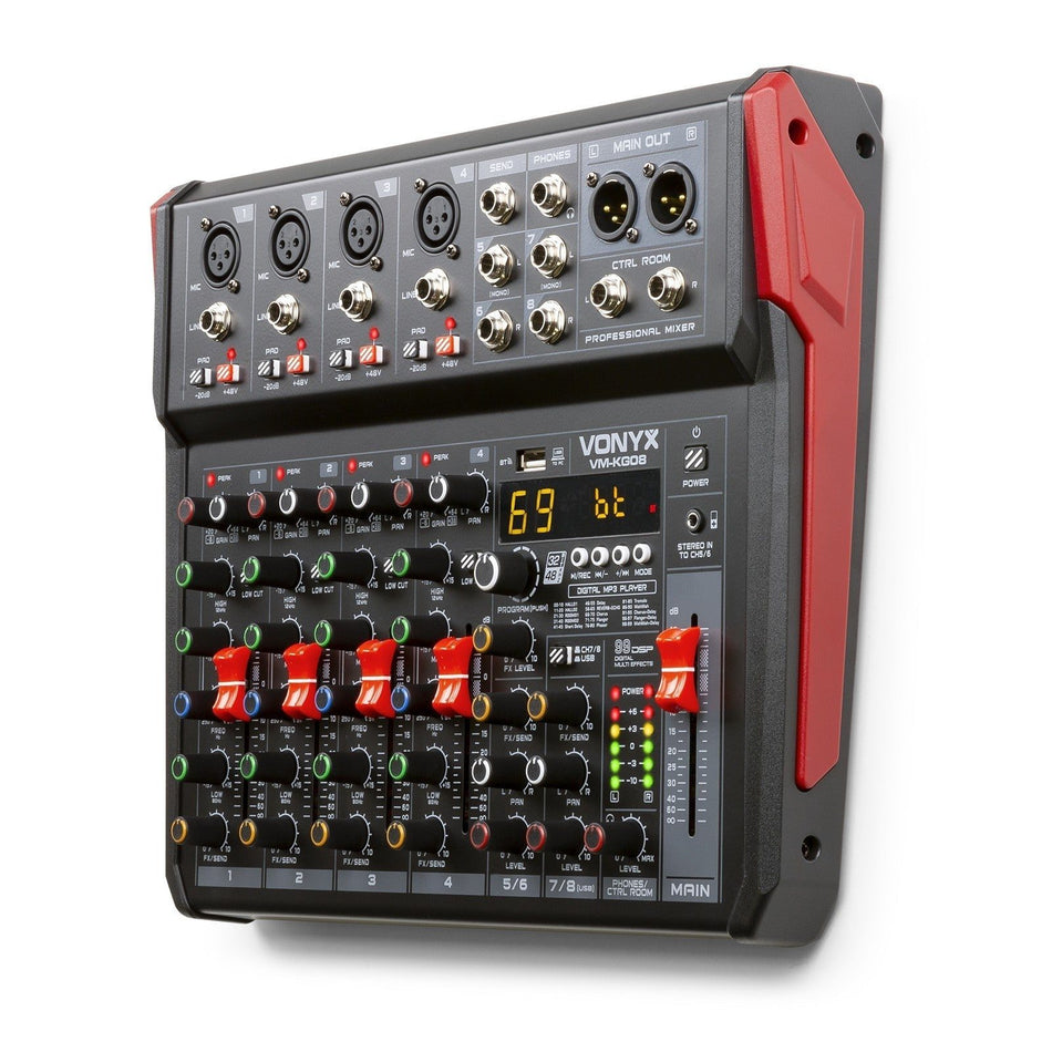 Vonyx VM - KG08 - Mezclador para música 8 canales BT/DSP/USB grabación - Tempo Shop
