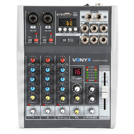 Vonyx VMM - K402 - Mezclador de directo 4 canales con DSP - Tempo Shop