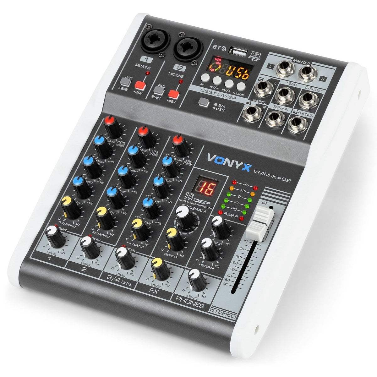 Vonyx VMM - K402 - Mezclador de directo 4 canales con DSP - Tempo Shop