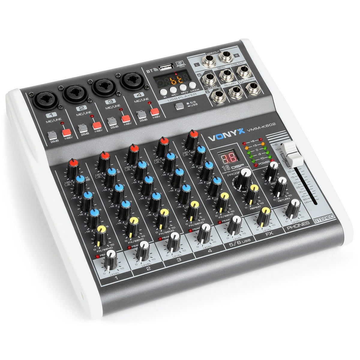 Vonyx VMM - K602 - Mezclador de directo 6 canales con DSP - Tempo Shop