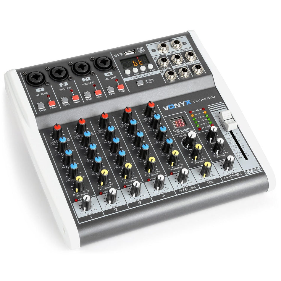 Vonyx VMM - K602 - Mezclador de directo 6 canales con DSP - Tempo Shop