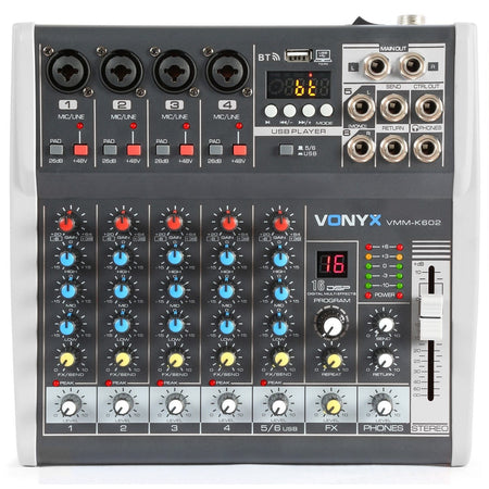 Vonyx VMM - K602 - Mezclador de directo 6 canales con DSP - Tempo Shop