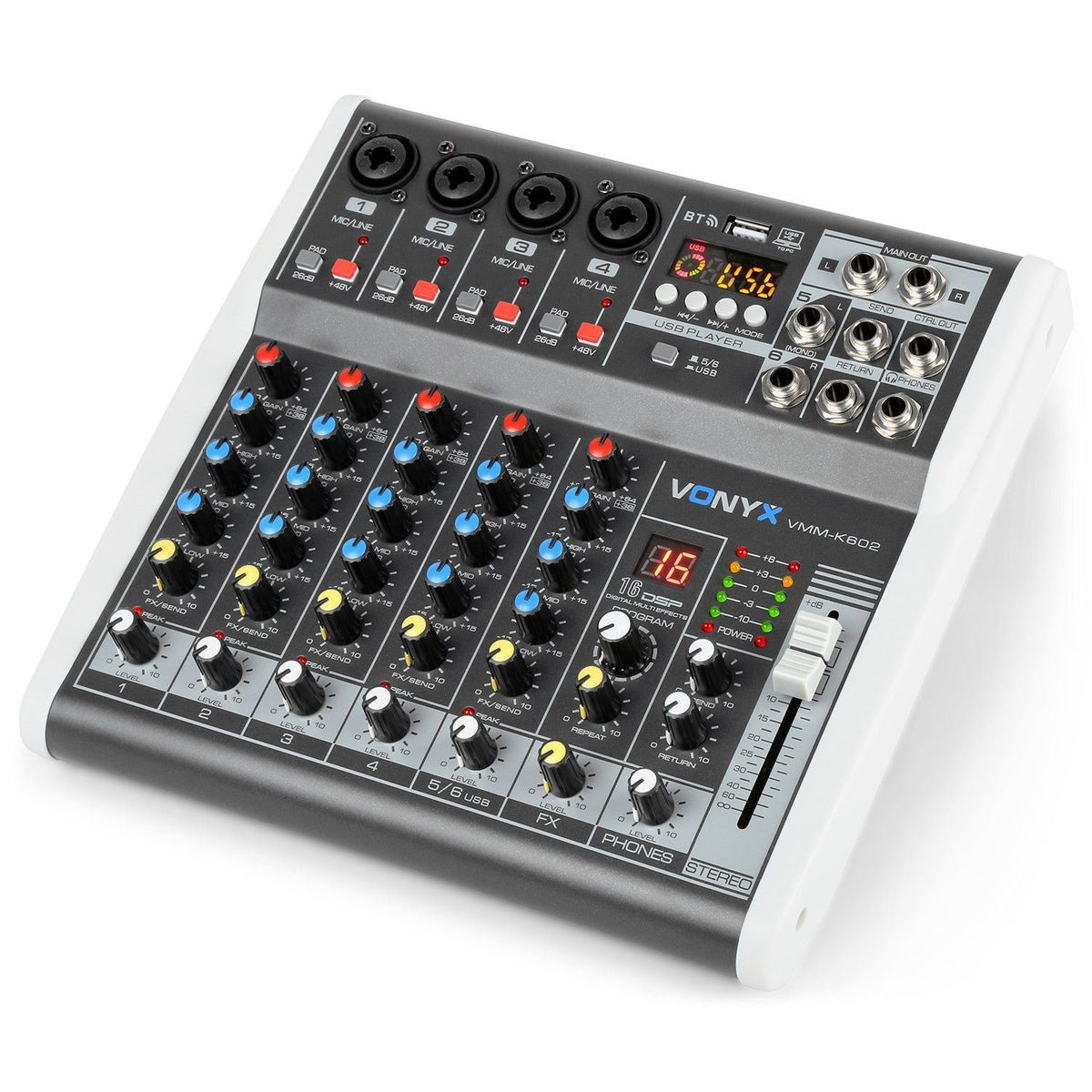 Vonyx VMM - K602 - Mezclador de directo 6 canales con DSP - Tempo Shop