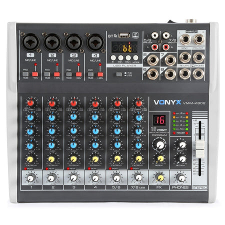 Vonyx VMM - K802 - Mezclador de directo 8 canales con DSP - Tempo Shop