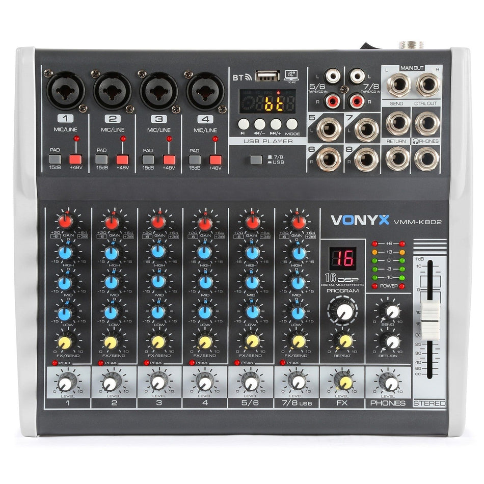 Vonyx VMM - K802 - Mezclador de directo 8 canales con DSP - Tempo Shop