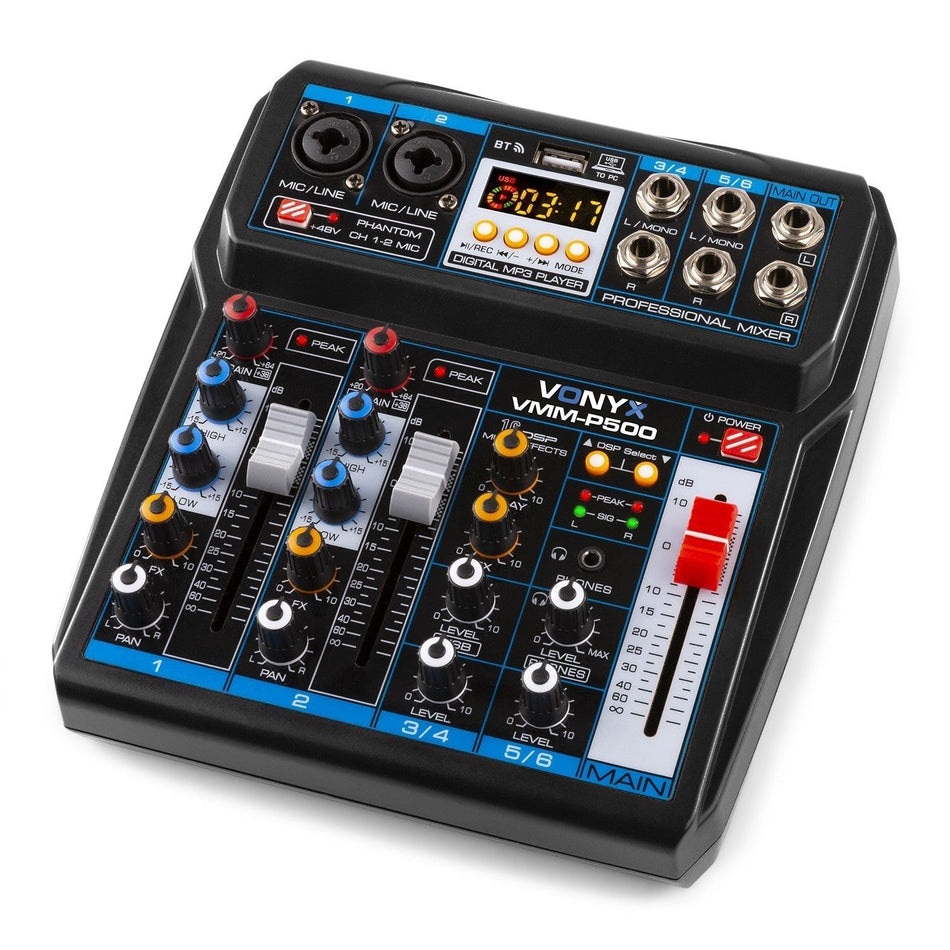 Vonyx VMM - P500 - Mezclador Directo 4 Canales con DSP, USB y reproductor MP3/BT - Tempo Shop