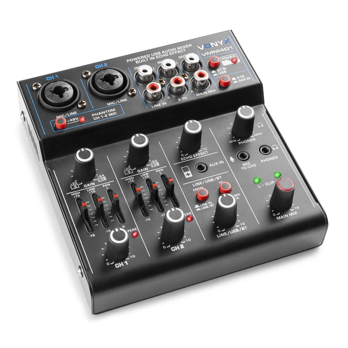 Vonyx VMM401 - Mezclador 4 canales con USB Audio Interface - Tempo Shop