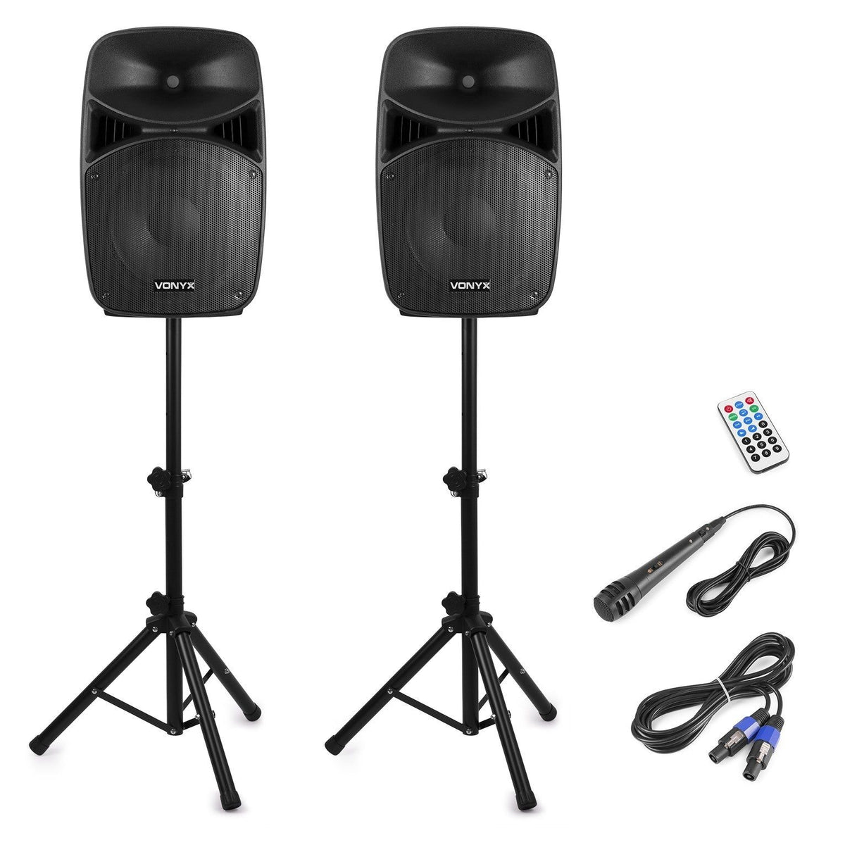 Vonyx VPS152A - Set Plug & Play 1000W con tripodes - Tempo Shop