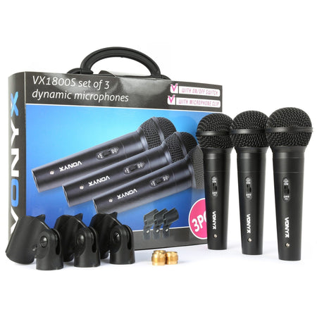 Vonyx VX1800S - Micrófono dinámico set 3pcs - Tempo Shop