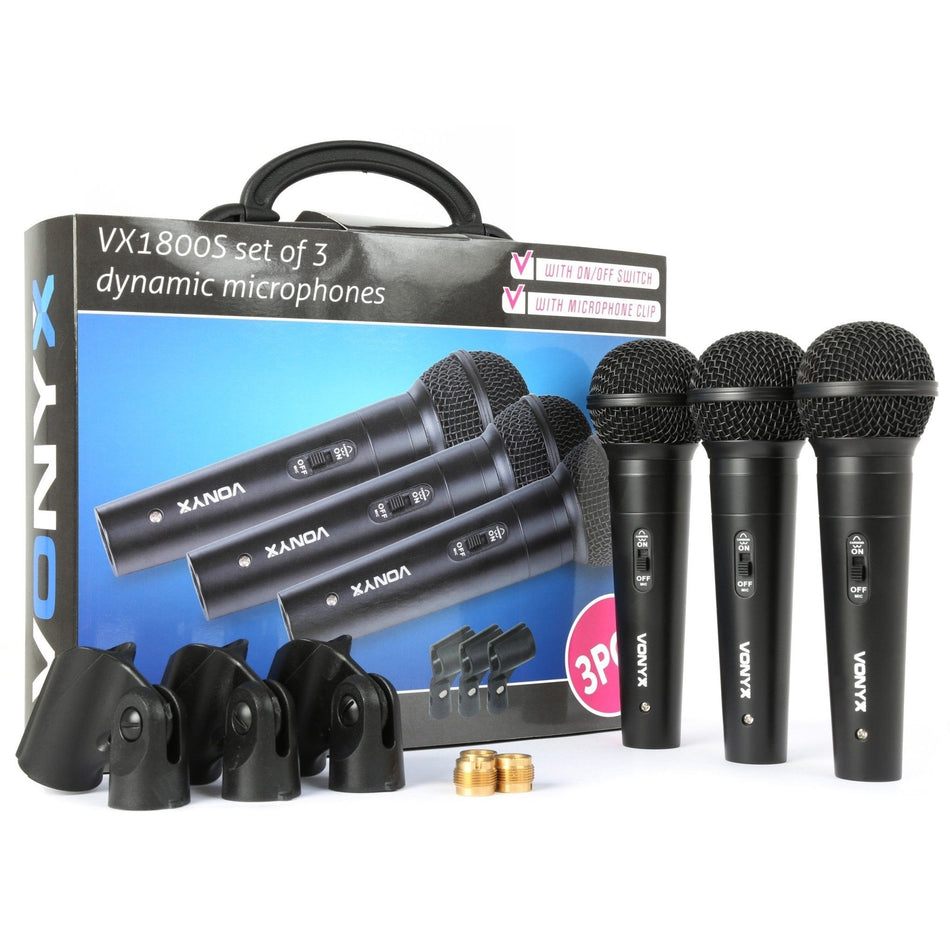 Vonyx VX1800S - Micrófono dinámico set 3pcs - Tempo Shop