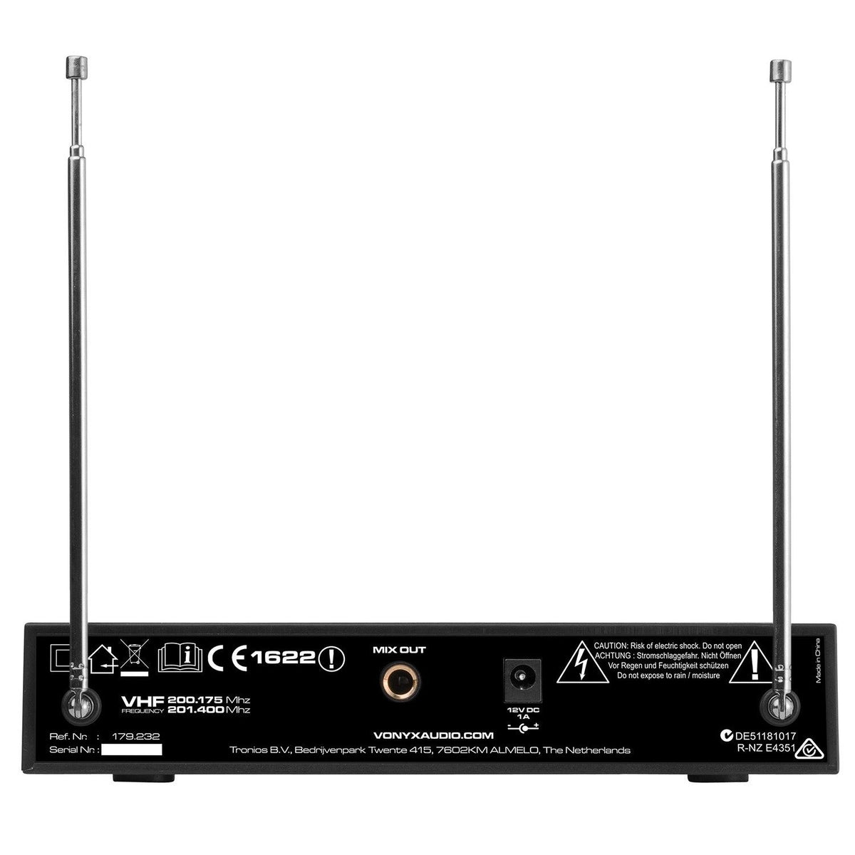 Vonyx WM522 - Micrófono inalámbrico VHF 2 canales con 2 micros de mano - Tempo Shop
