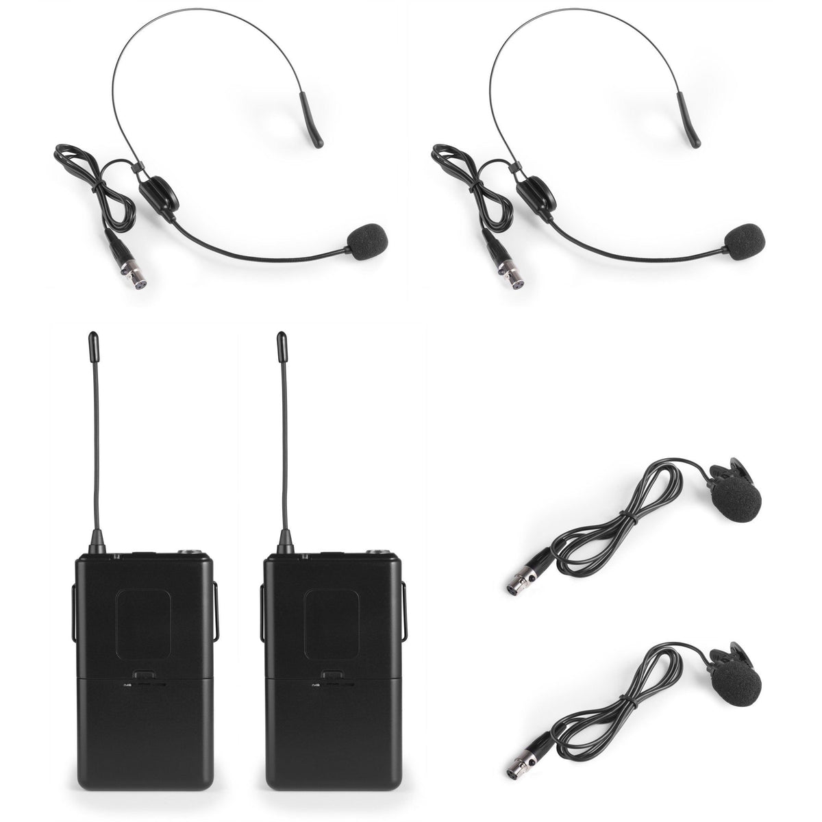 Vonyx WM522B - Micrófono inalámbrico VHF 2 canales con 2 micros de cabeza - Tempo Shop
