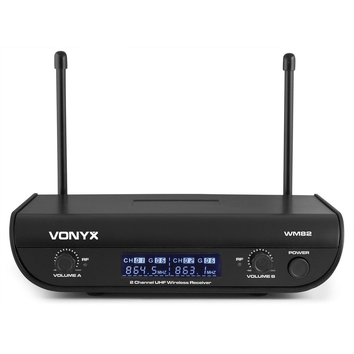 Vonyx WM82C - Micrófono inalámbrico digital UHF de 2 canales con bolsillo y cuerpo - Tempo Shop