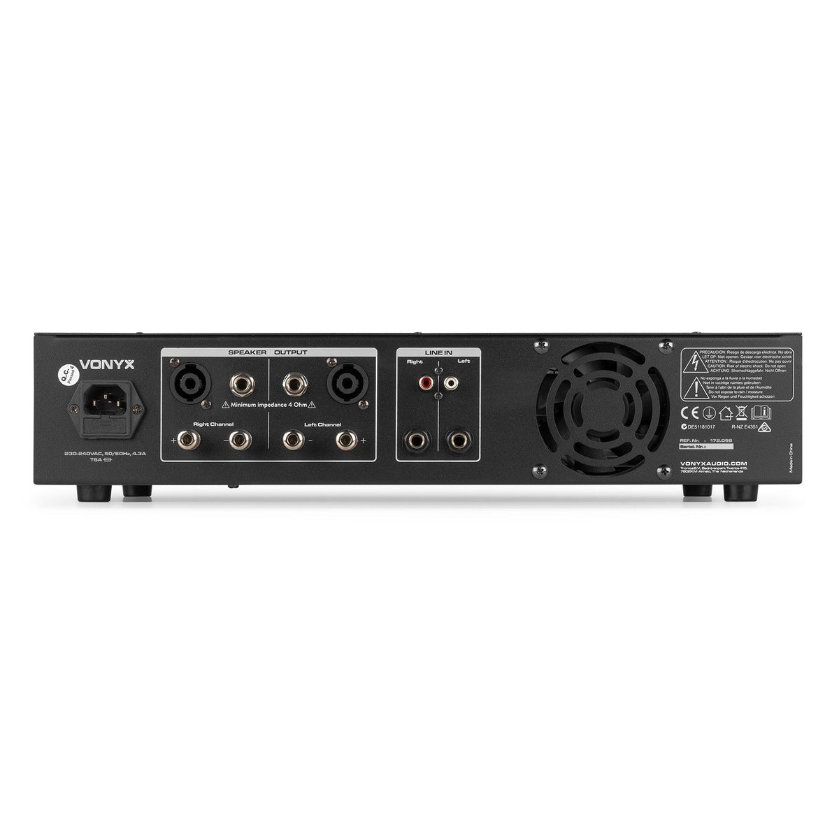 Vonyx VPA1000 - PA Amplifier 2x 500W Reproductor multimedia con BT - Tempo Shop