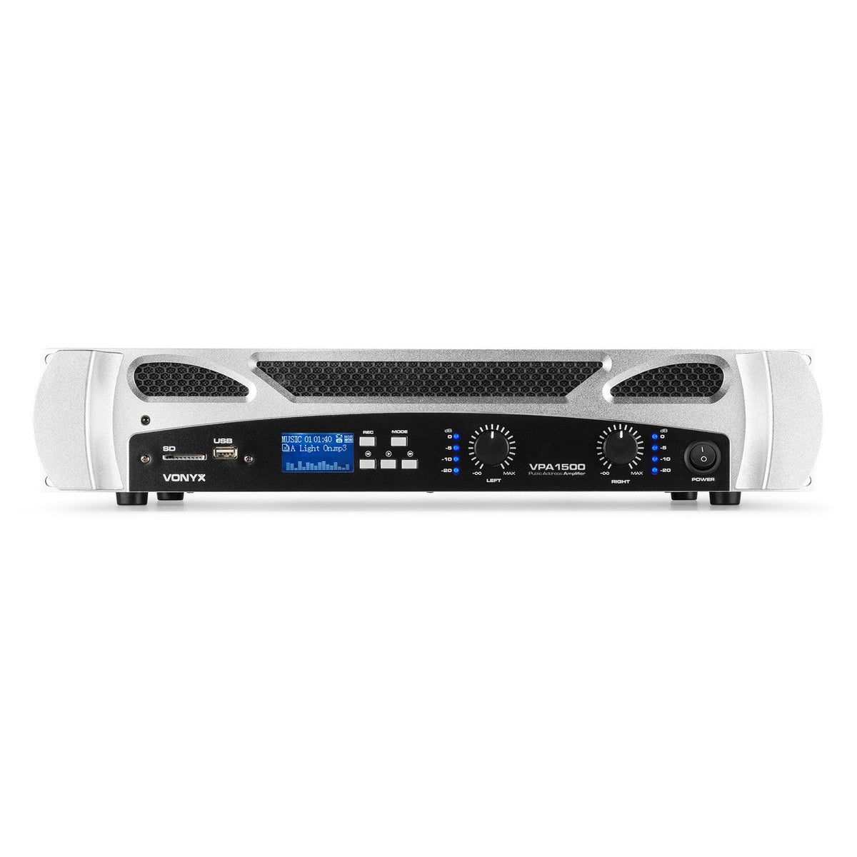 Vonyx VPA1500 - PA Amplifier 2x 750W Reproductor multimedia con BT - Tempo Shop