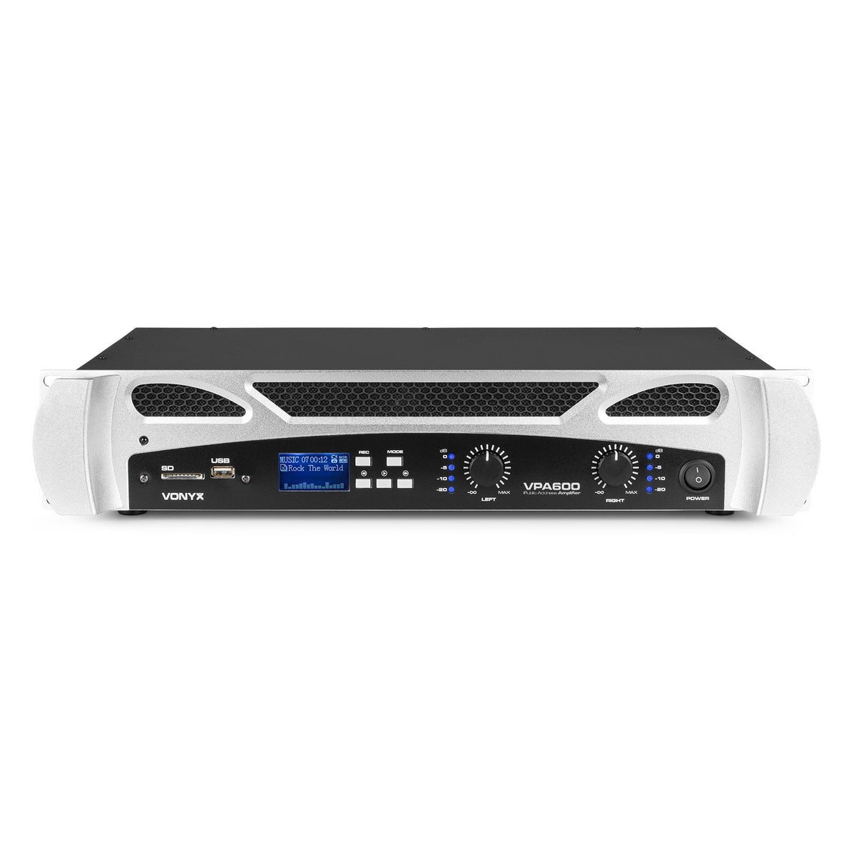 Vonyx VPA600 - PA Amplifier 2x 300W Reproductor multimedia con BT - Tempo Shop