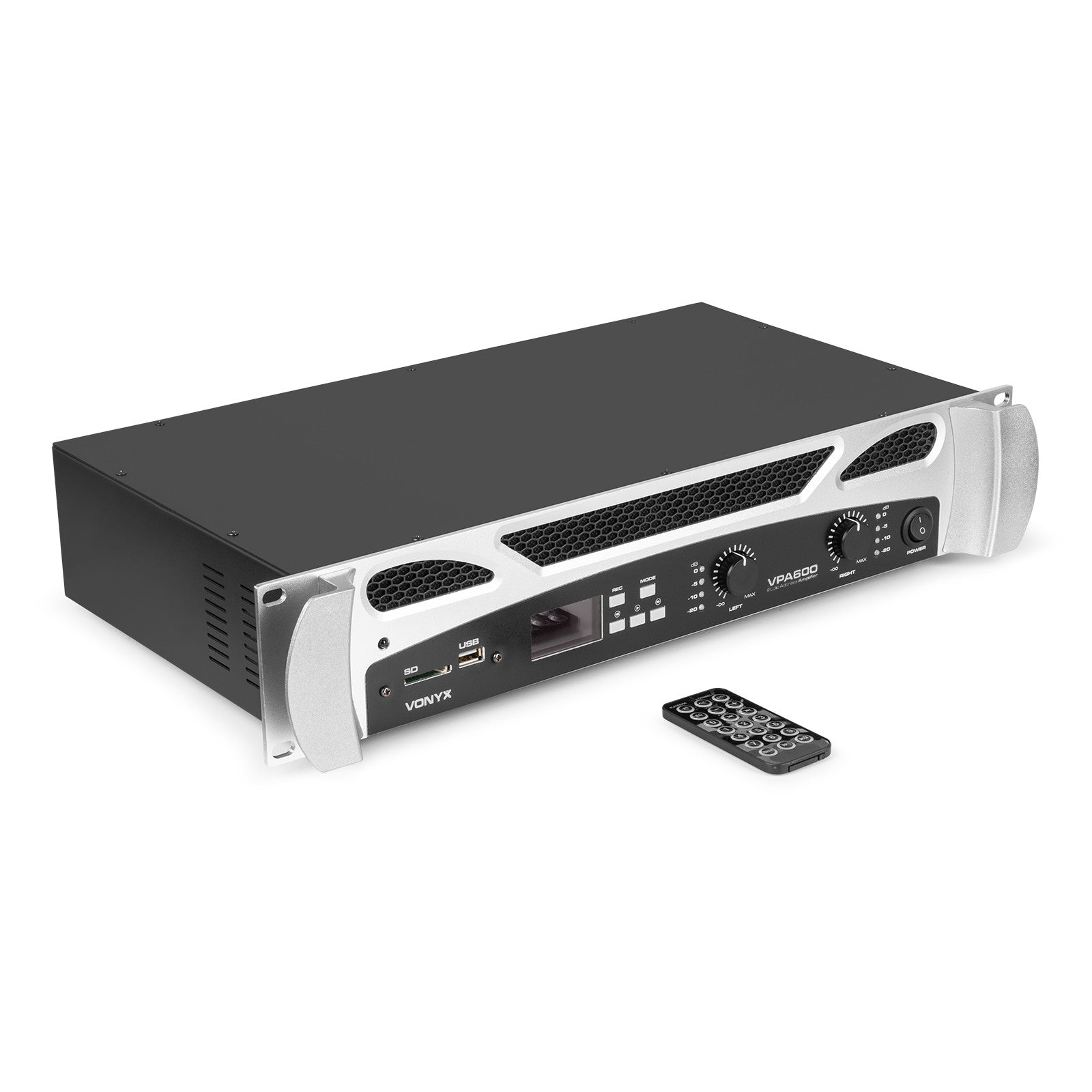 Vonyx VPA600 - PA Amplifier 2x 300W Reproductor multimedia con BT - Tempo Shop