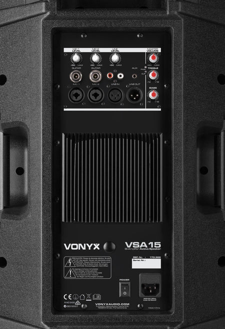 Vonyx VSA15 - Altavoces activos Bi - Amplificados 15" 1000W - Tempo Shop
