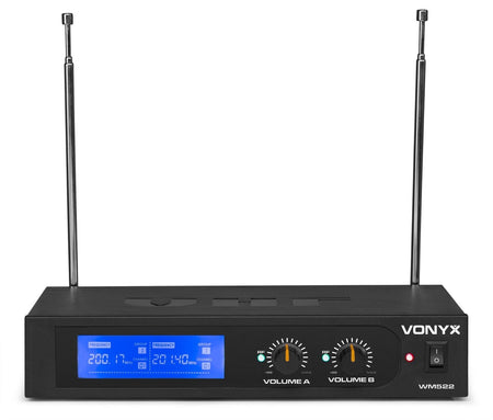 Vonyx WM522 - Micrófono inalámbrico VHF 2 canales con 2 micros de mano - Tempo Shop