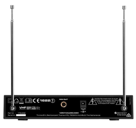 Vonyx WM522 - Micrófono inalámbrico VHF 2 canales con 2 micros de mano - Tempo Shop