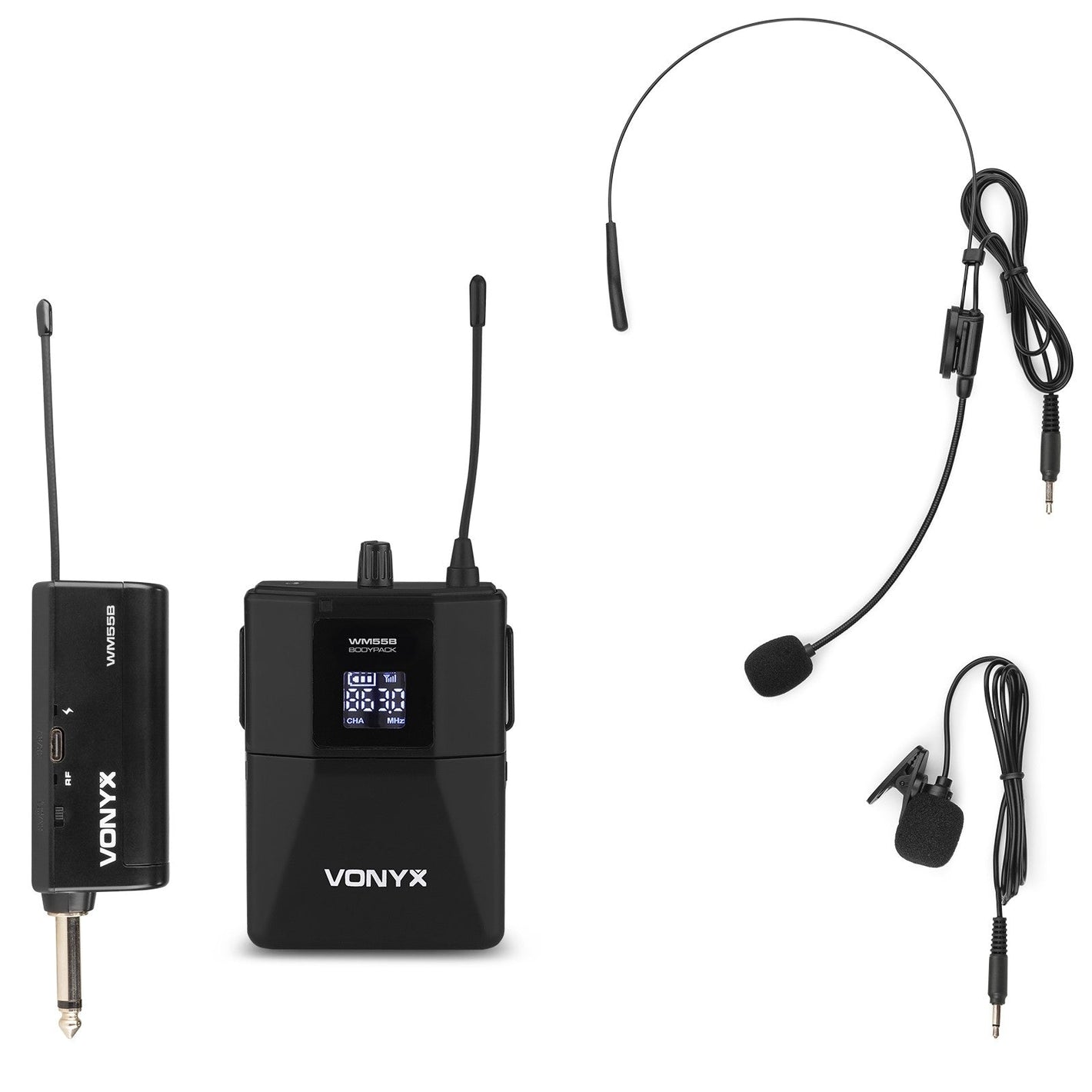 Vonyx WM55B - Micrófono de petaca inalámbrico UHF plug - and - play - Tempo Shop
