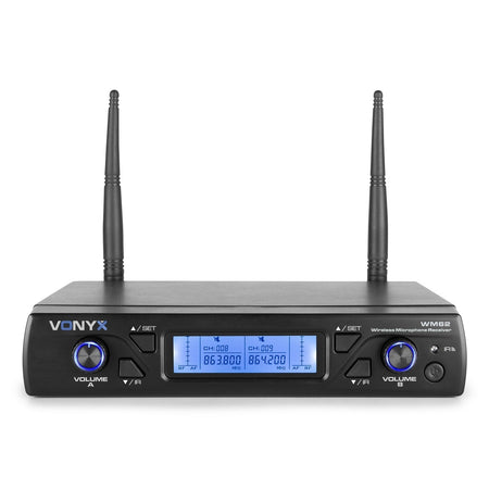 Vonyx WM62 - Micrófono inalámbrico UHF 16Ch con 2 micrófonos de mano - Tempo Shop