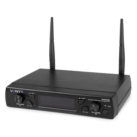 Vonyx WM62 - Micrófono inalámbrico UHF 16Ch con 2 micrófonos de mano - Tempo Shop