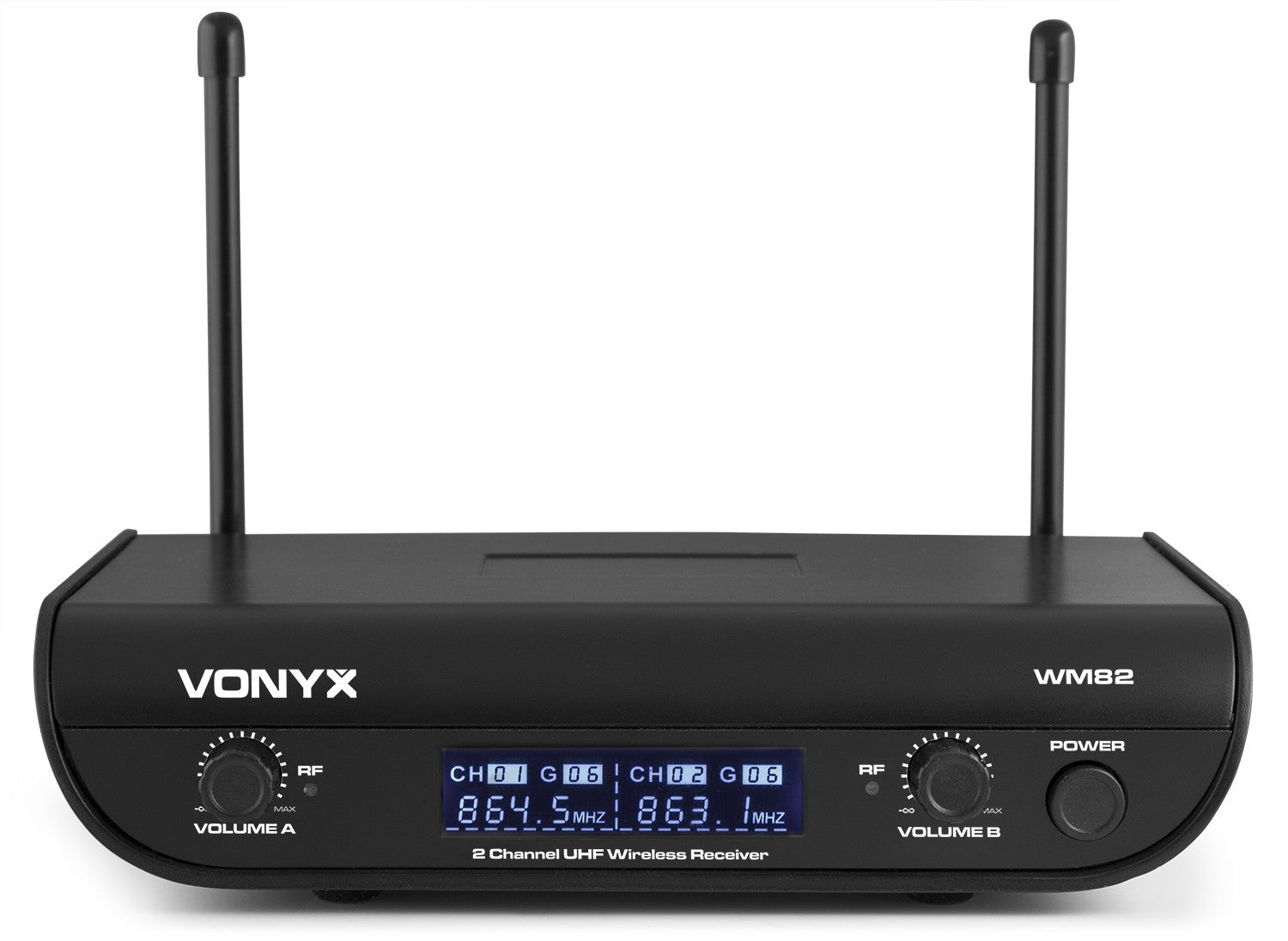 Vonyx WM82C - Micrófono inalámbrico digital UHF de 2 canales con bolsillo y cuerpo - Tempo Shop