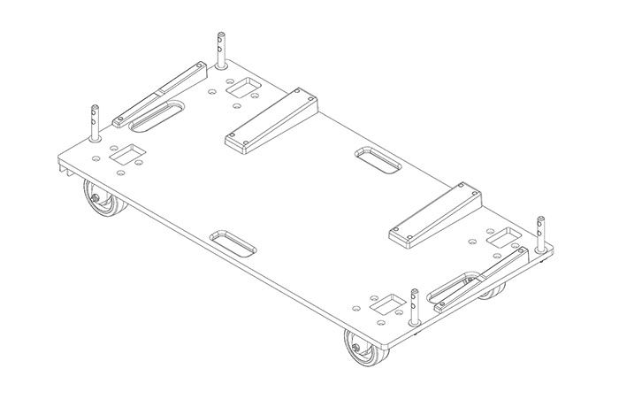 JBL Professional VTX-V25-VTC - Vertical carrier for V25 arrays (3-4 cabinets), stackable and with braked casters