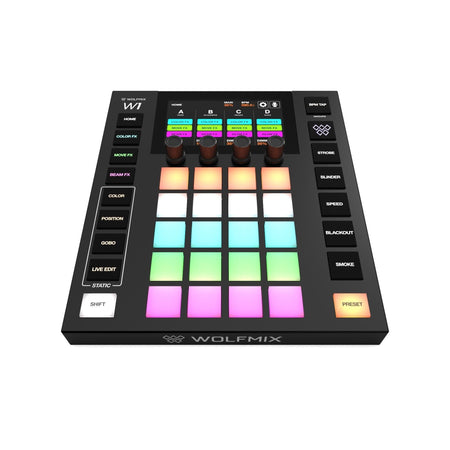 Wolfmix W1 MK2 - Controlador DMX autónomo con 4 universos, FX avanzados y sincronía musical - Tempo Shop