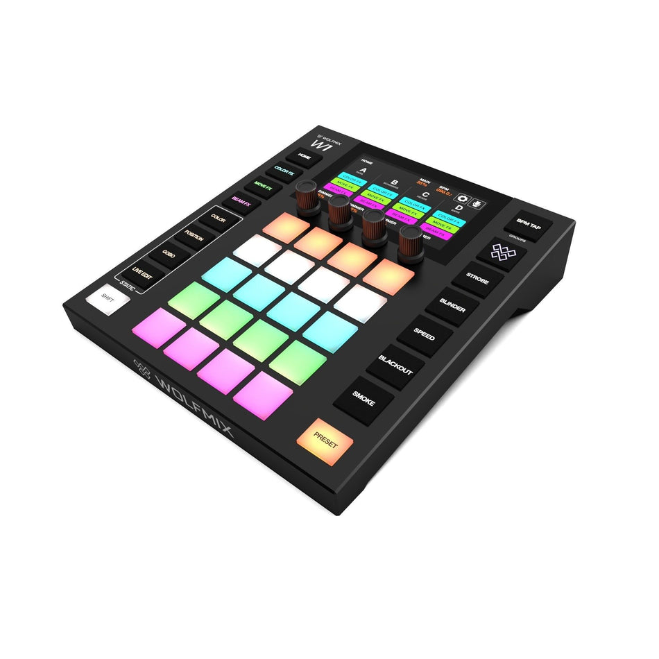 Wolfmix W1 MK2 - Controlador DMX autónomo con 4 universos, FX avanzados y sincronía musical - Tempo Shop