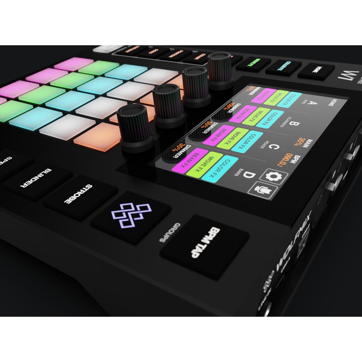 Wolfmix W1 MK2 - Controlador DMX autónomo con 4 universos, FX avanzados y sincronía musical - Tempo Shop
