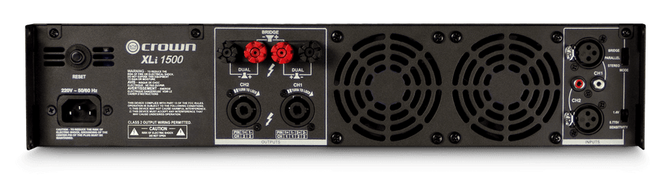 CROWN XLi 1500 – Amplificador de potencia de dos canales, 450 W @ 4 Ω