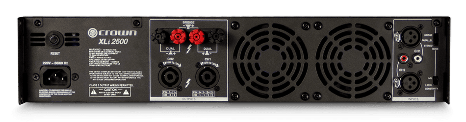 CROWN XLi 2500 – Amplificador de potencia de dos canales, 750 W @ 4 Ω
