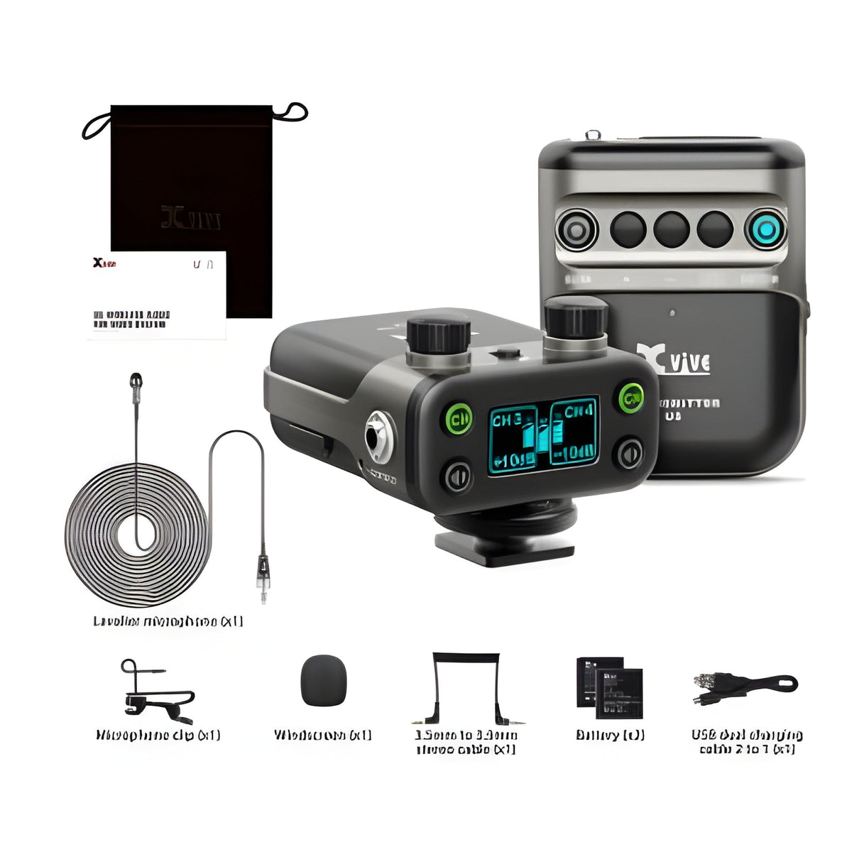 XVive U5 - Sistema de audio inalámbrico digital a 2,4 GHz para cámara DSLR con micrófonos lavalier incluidos - Tempo Shop
