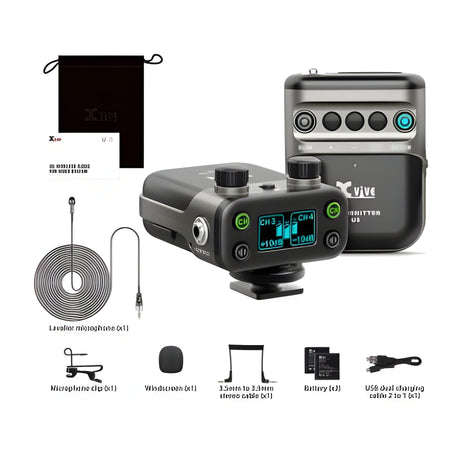 XVive U5 - Sistema de audio inalámbrico digital a 2,4 GHz para cámara DSLR con micrófonos lavalier incluidos - Tempo Shop
