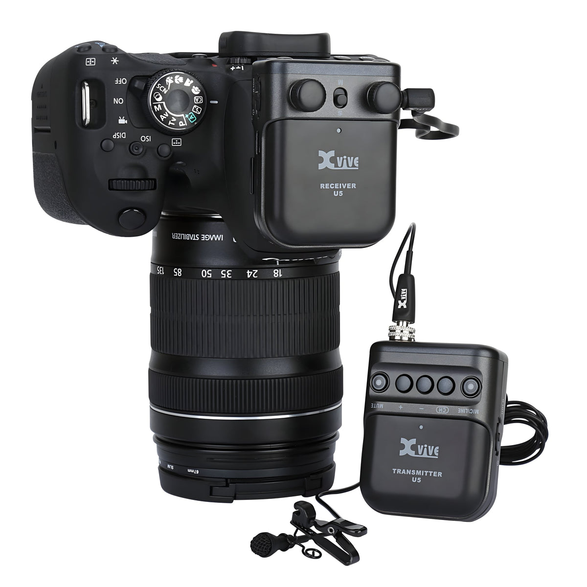XVive U5 - Sistema de audio inalámbrico digital a 2,4 GHz para cámara DSLR con micrófonos lavalier incluidos - Tempo Shop