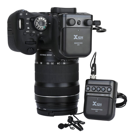 XVive U5 - Sistema de audio inalámbrico digital a 2,4 GHz para cámara DSLR con micrófonos lavalier incluidos - Tempo Shop