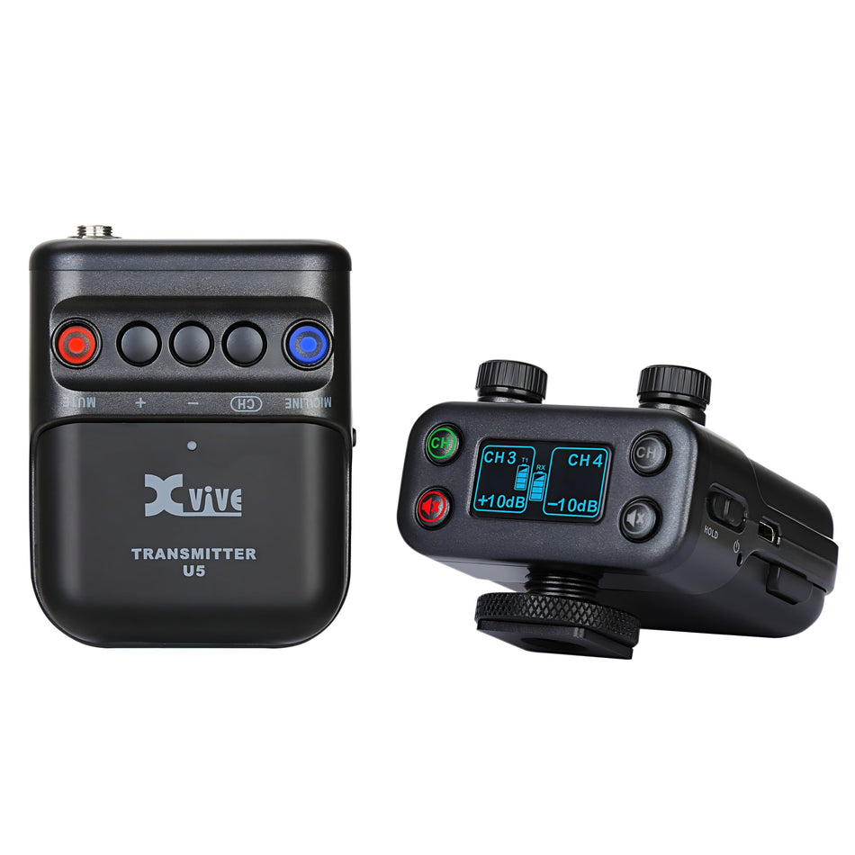 XVive U5 - Sistema de audio inalámbrico digital a 2,4 GHz para cámara DSLR con micrófonos lavalier incluidos - Tempo Shop
