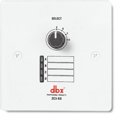 dbx ZC3-EU - Controlador mural selector de programas/fuentes para DriveRack y ZonePRO (formato europeo 86 × 86 mm)