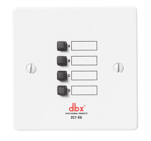 dbx ZC7-EU - Controlador de zona de pared con “push-to-talk” para asignación de paginación (page steering)