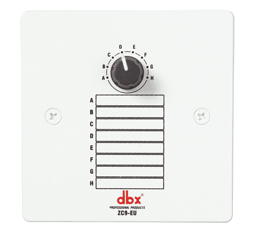 dbx ZC9-EU - Controlador de zona de pared con selector de fuentes de 8 posiciones